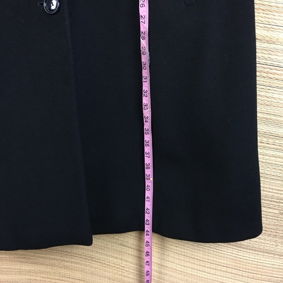 Christian Dior Black Wool Slightly Oversized Coat With Attached Scarf Size 4 - Picture 12 of 14